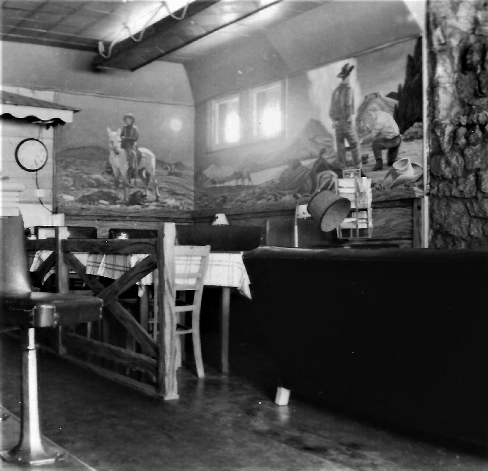 Mort Traylor mural, left of the fireplace