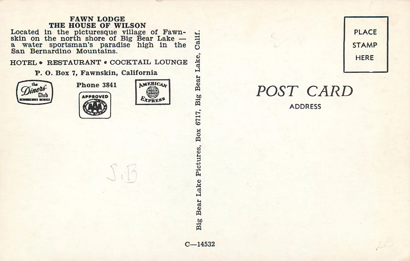 House of Wilson card, reverse